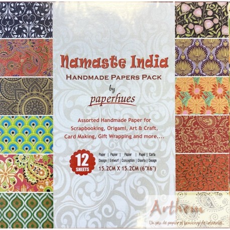 Pack Origami papiers imprimés indiens fantaisie