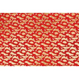 Japonais grues sur rouge vermillon